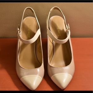 Nine West nude and beige heel sling back
